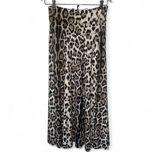 COCO‎ BIANCO Women's M Leopard Print Maxi Skirt Flowy Boho Chic